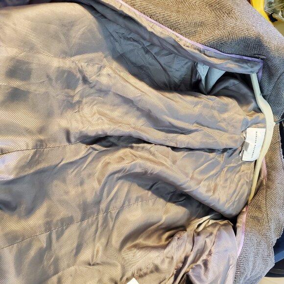 Banana Republic Tumblrcore 2010s Taupe Floral Trim Blazer Jacket Wool Blend - Picture 14 of 14